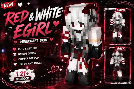 Red & White Egirl Skin pic 1