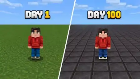MINECRAFT BUT BLOCK CHANGE EVERY DAY Map pic 1